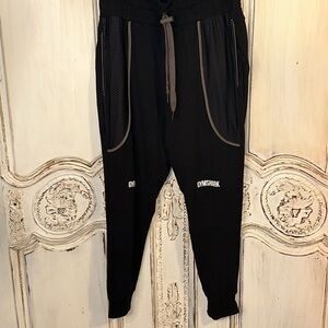 Gymshark Black with Gray Trim Jogger Pants With Wide Waistband Size Small